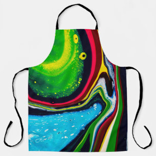 Abstract hand painted background, liquid acrylic p apron