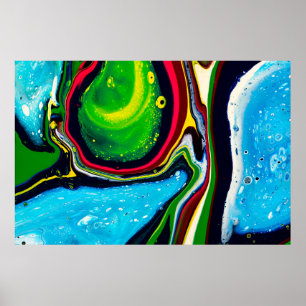 Abstract hand painted background, liquid acrylic p poster