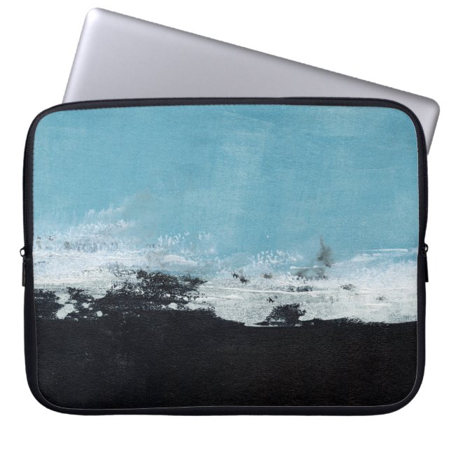 Abstract hand painted landscape laptop sleeve (Front)
