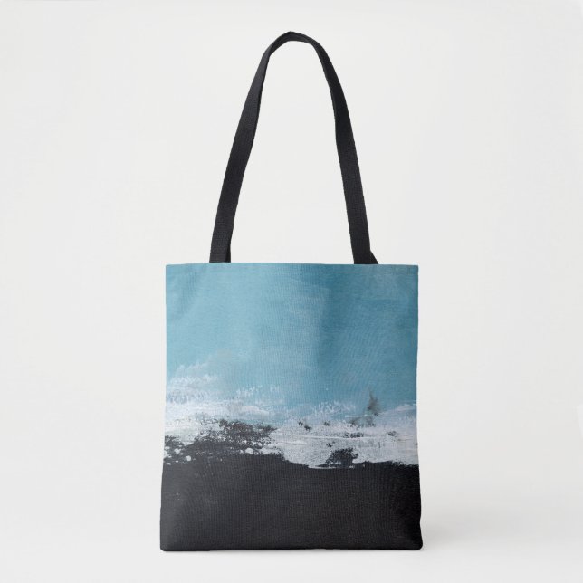 Abstract hand painted landscape tote bag (Front)