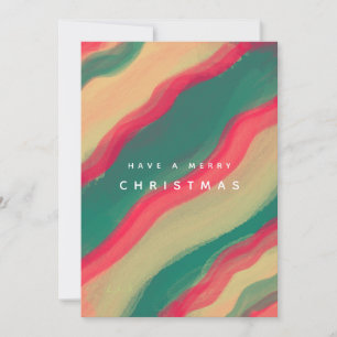 Abstract Hand Painted Pattern Flat Holiday Card