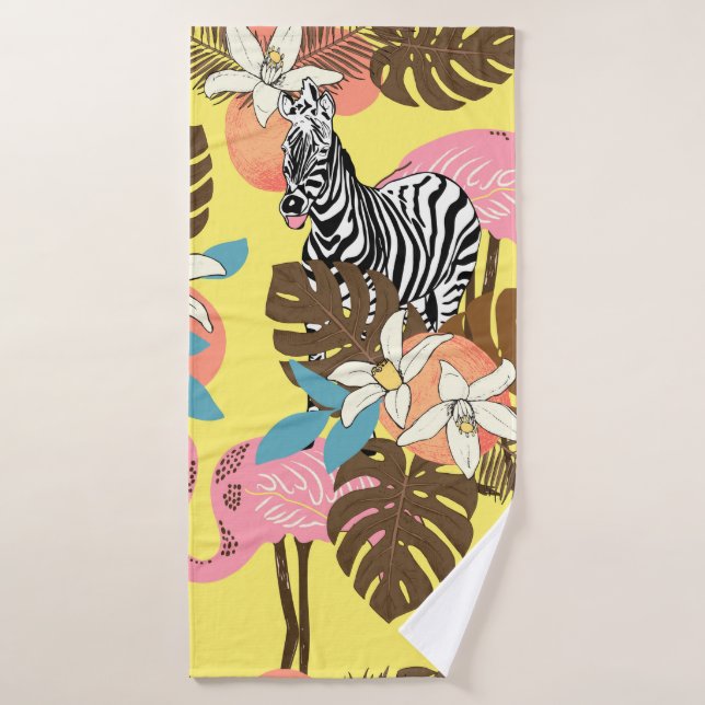 Abstract hand painted seamless animal background.  bath towel (Bath Towel)