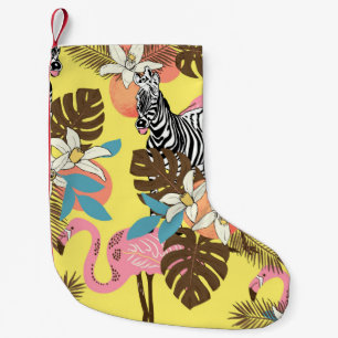 Abstract hand painted seamless animal background.  small christmas stocking
