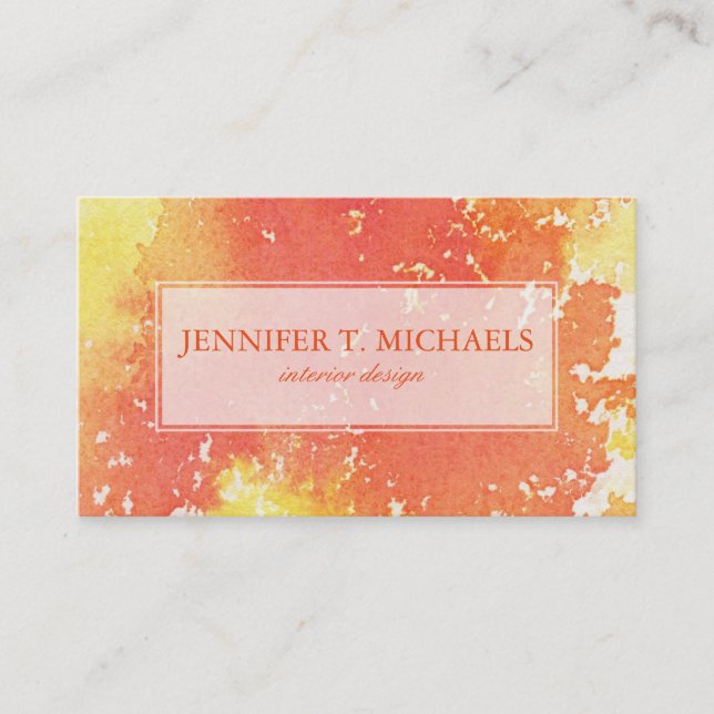 Abstract hand painted watercolor background. 2 business card (Front)