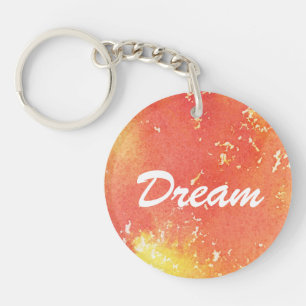 Abstract hand painted watercolor background. keychain