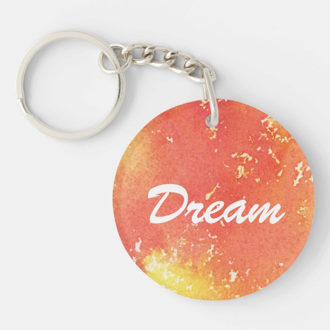 Abstract hand painted watercolor background. keychain (Front)