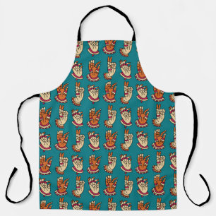Abstract Hand Print: Vintage Impression Art Apron