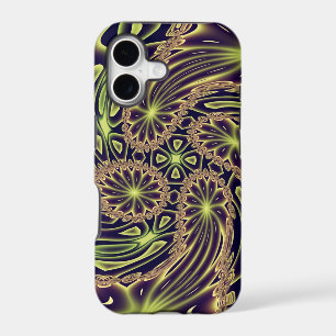 Abstract Happy Dance Neon Gold Fractal Art