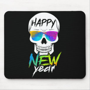 Abstract Happy New Skull Year  Mouse Pad