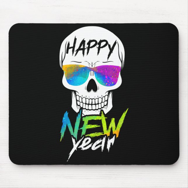 Abstract Happy New Skull Year  Mouse Pad (Front)