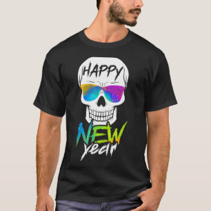Abstract Happy New Skull Year  T-Shirt