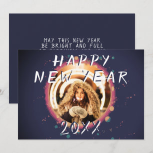 Abstract Happy New Year 2023 Photo Holiday Card
