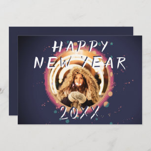 Abstract Happy New Year 2023 Photo Holiday Card
