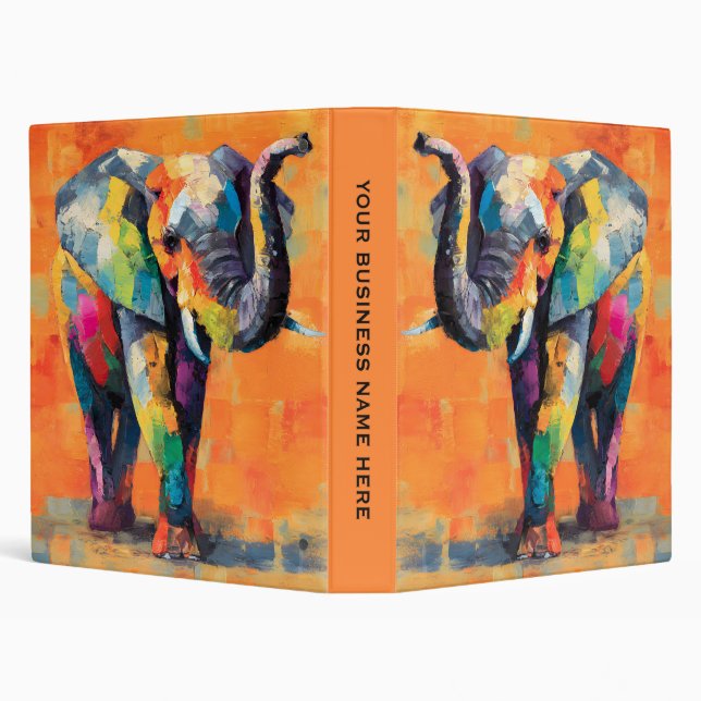 Abstract Happy Rainbow Elephant Binder (Background)