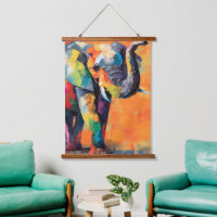 Abstract Happy Rainbow Elephant