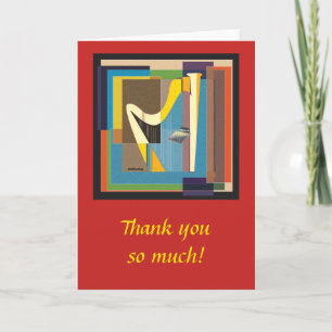 Abstract Harp Thank You Greeting Card