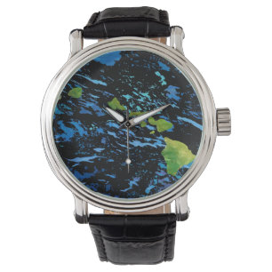 Abstract Hawaiian Islands Chain Vintage Watch