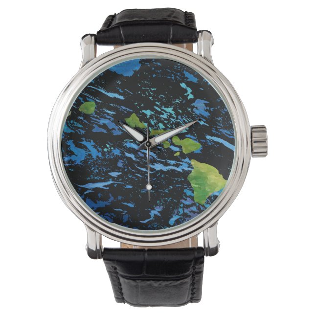 Abstract Hawaiian Islands Chain Vintage Watch (Front)