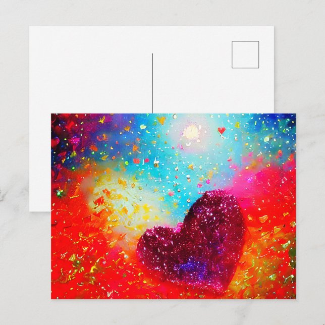 Abstract heart art postcard (Front/Back)