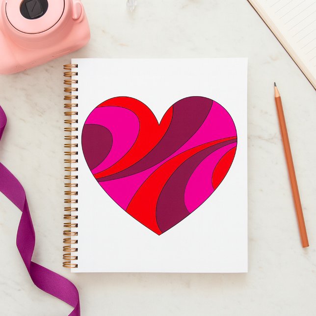 Abstract Heart Bold Red and Pink Swirl Pattern  Planner (Creator Uploaded)