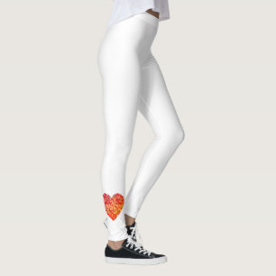Abstract Heart Confetti Art Leggings