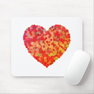Abstract Heart Confetti Art Mouse Pad