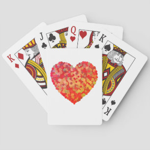 Abstract Heart Confetti Art Playing Cards
