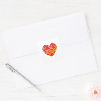Abstract Heart Confetti Art Square Sticker