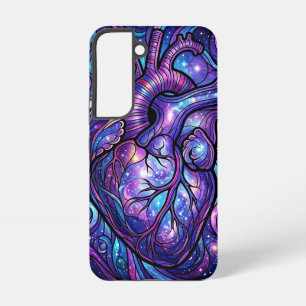 Abstract Heart Cosmic Purple Print Samsung Cases