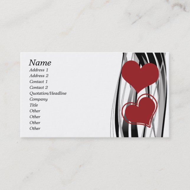 Abstract Heart Design Business Card (Front)