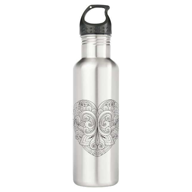 Abstract Heart Doodle 710 Ml Water Bottle (Front)
