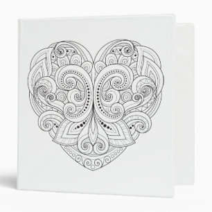 Abstract Heart Doodle Binder