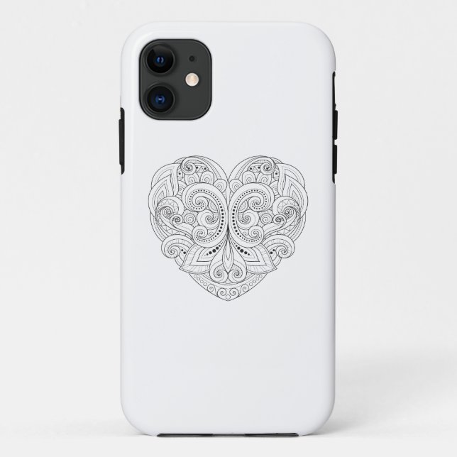 Abstract Heart Doodle Case-Mate iPhone Case (Back)