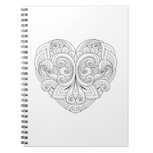 Abstract Heart Doodle Notebook