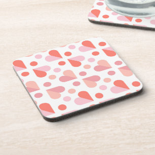 Abstract Heart Geometric Pattern Coaster