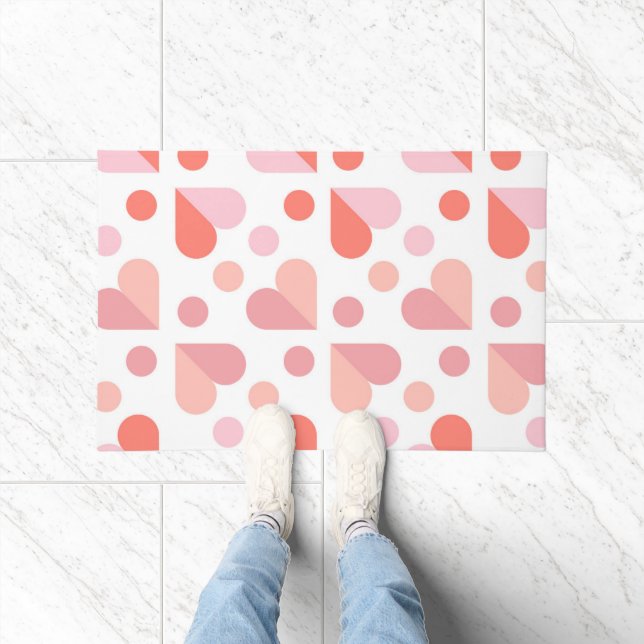 Abstract Heart Geometric Pattern Doormat (Indoor)