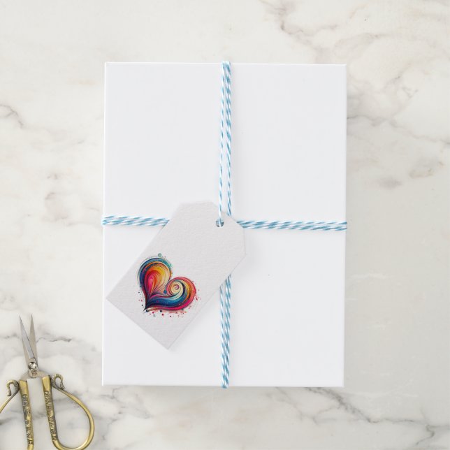 Abstract Heart Gift Tags (With Twine)