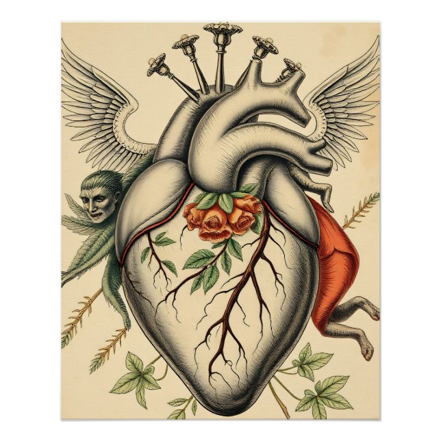 Abstract Heart Illustration Poster (Front)