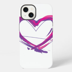 Abstract heart in purple and pink iPhone 13 case