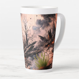 Abstract Heart Latte Mug - Elegant Art Design