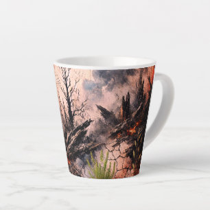 Abstract Heart Latte Mug - Modern Artistic Design