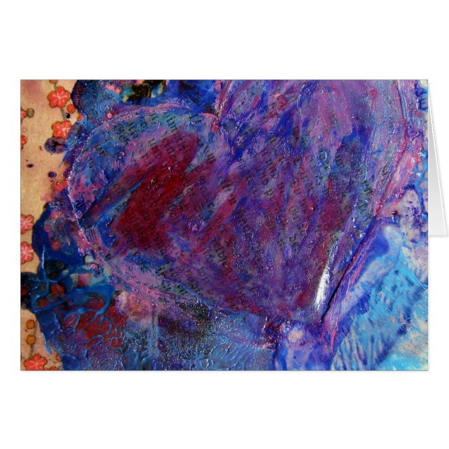 Abstract Heart Mixed Media Collage (Front Horizontal)