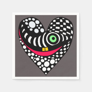 Abstract heart on grey napkin