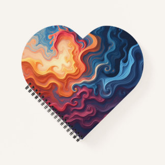 Abstract Heart Shaped Notebook