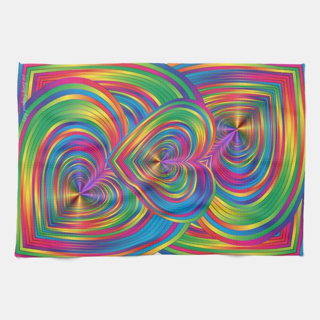 Abstract Hearts Being Abstract Kitchen Towel (Horizontal)