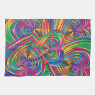 Abstract Hearts Being Abstract Kitchen Towel