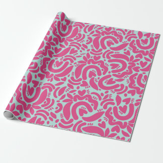 Abstract Hearts leaves pattern Wrapping Paper
