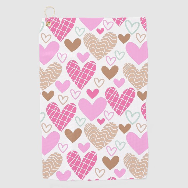 Abstract hearts pattern bath towel (Front)