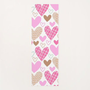 Abstract hearts pattern bath towel yoga mat