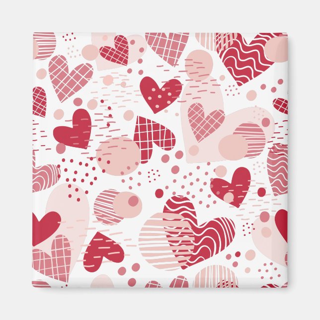 Abstract hearts pattern magnet (Front)